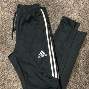 Mens adidas tapered sweatpants, Grey w/ white strips, Size S